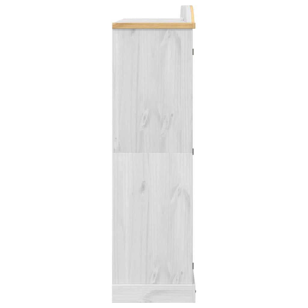 Armadio Corona Bianco 194x52x186 cm in Legno Massello di Pino - homemem39