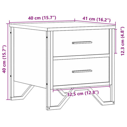 Comodino Rovere Sonoma 40x41x40 cm in Truciolato