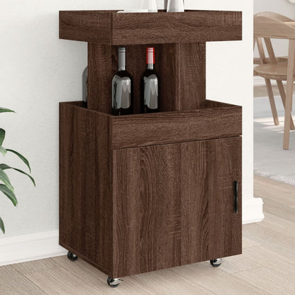 Carrello Bar Rovere Marrone 50x41x89 cm in Legno Multistrato - homemem39