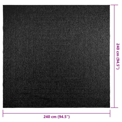 Tappeto ZIZUR Antracite 240x240 cm Aspetto Iuta Interni Esterni - homemem39