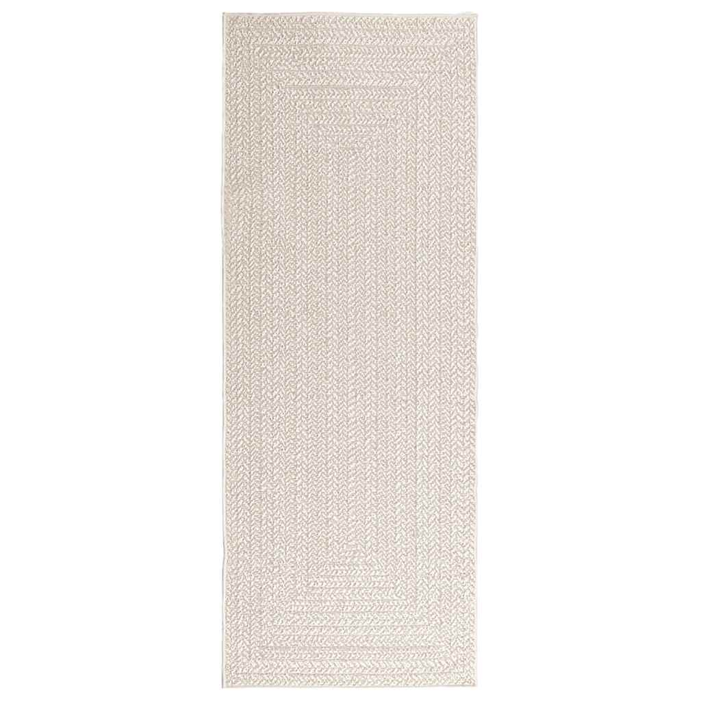 Tappeto ZIZUR Crema 80x200 cm Aspetto Iuta Interni ed Esterni - homemem39