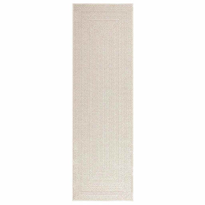 Tappeto ZIZUR Crema 80x250 cm Aspetto Iuta Interni ed Esterni