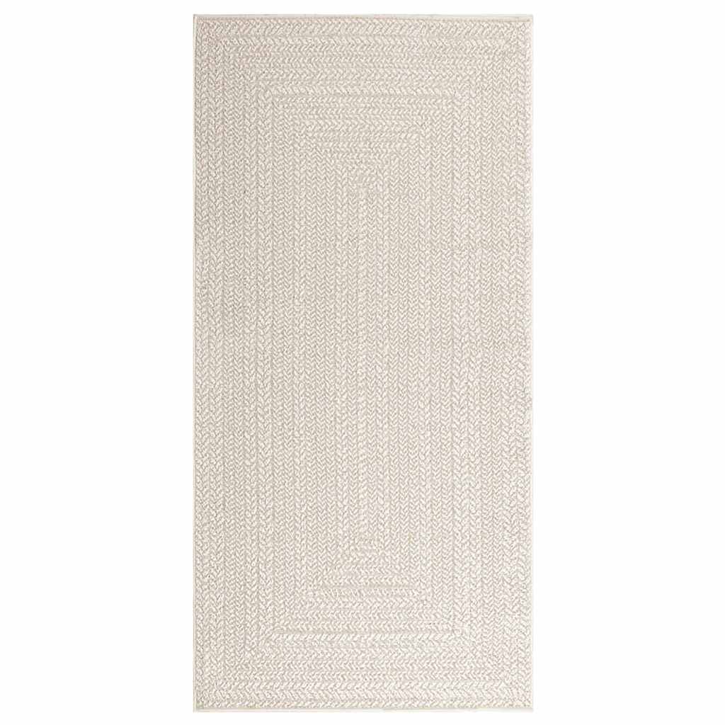 Tappeto ZIZUR Crema 100x200 cm Aspetto Iuta Interni ed Esterni - homemem39