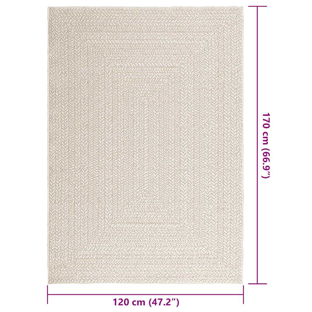 Tappeto ZIZUR Crema 120x170 cm Aspetto Iuta Interni ed Esterni