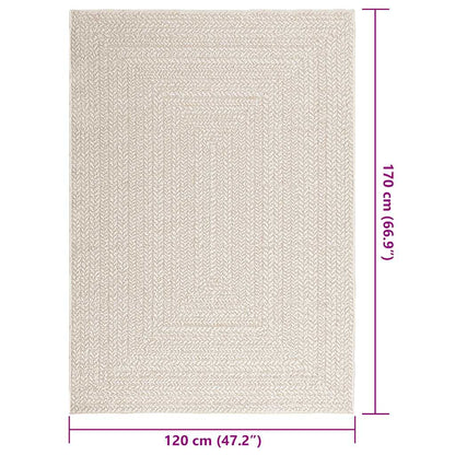 Tappeto ZIZUR Crema 120x170 cm Aspetto Iuta Interni ed Esterni