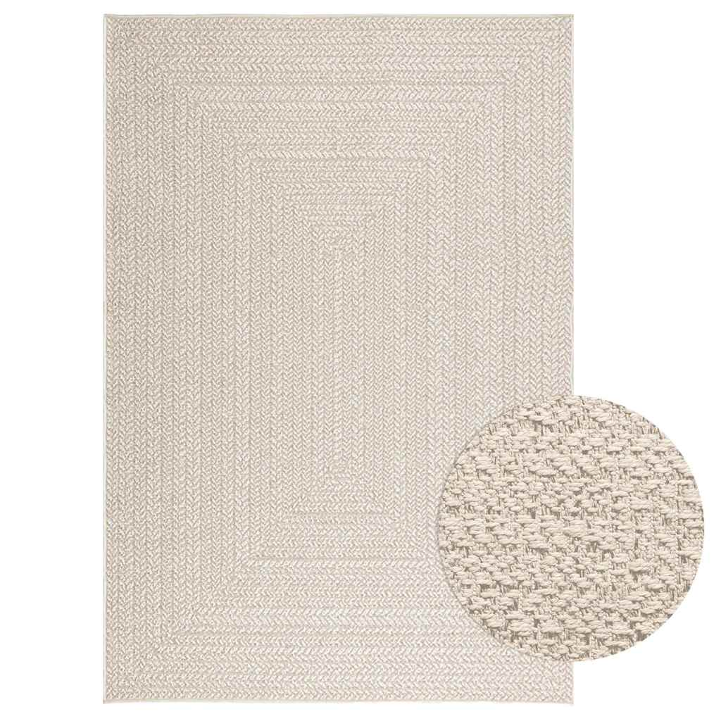 Tappeto ZIZUR Crema 140x200 cm Aspetto Iuta Interni ed Esterni - homemem39