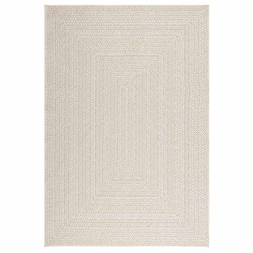 Tappeto ZIZUR Crema 140x200 cm Aspetto Iuta Interni ed Esterni - homemem39