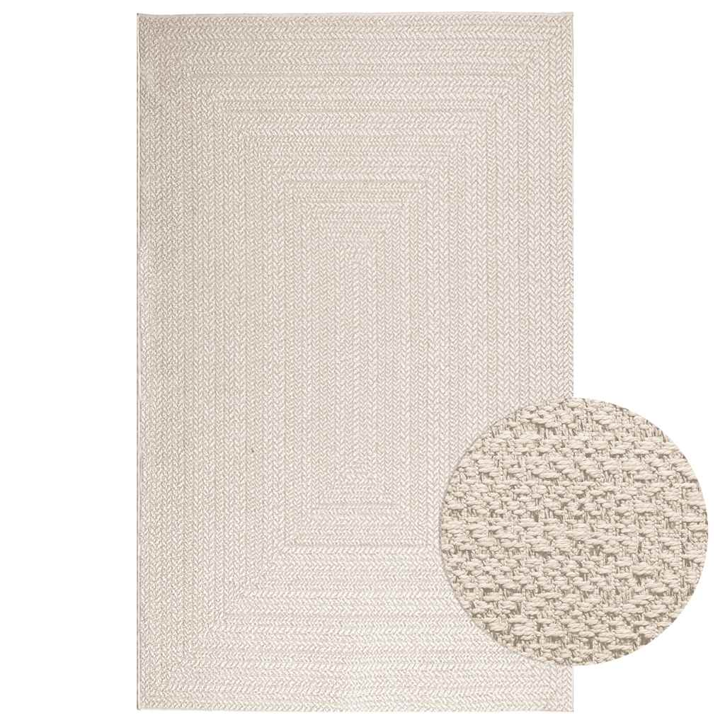 Tappeto ZIZUR Crema 160x230 cm Aspetto Iuta Interni ed Esterni - homemem39