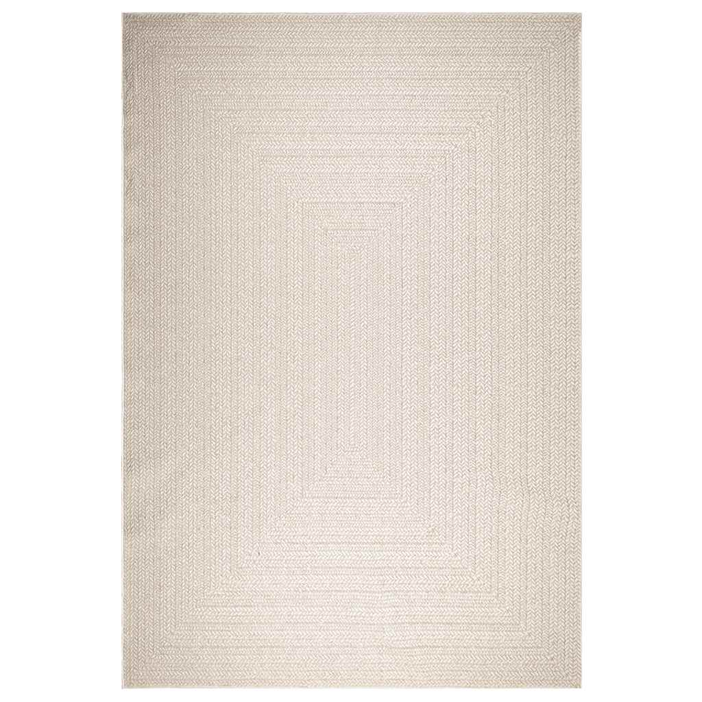 Tappeto ZIZUR Crema 240x340 cm Aspetto Iuta Interni ed Esterni - homemem39