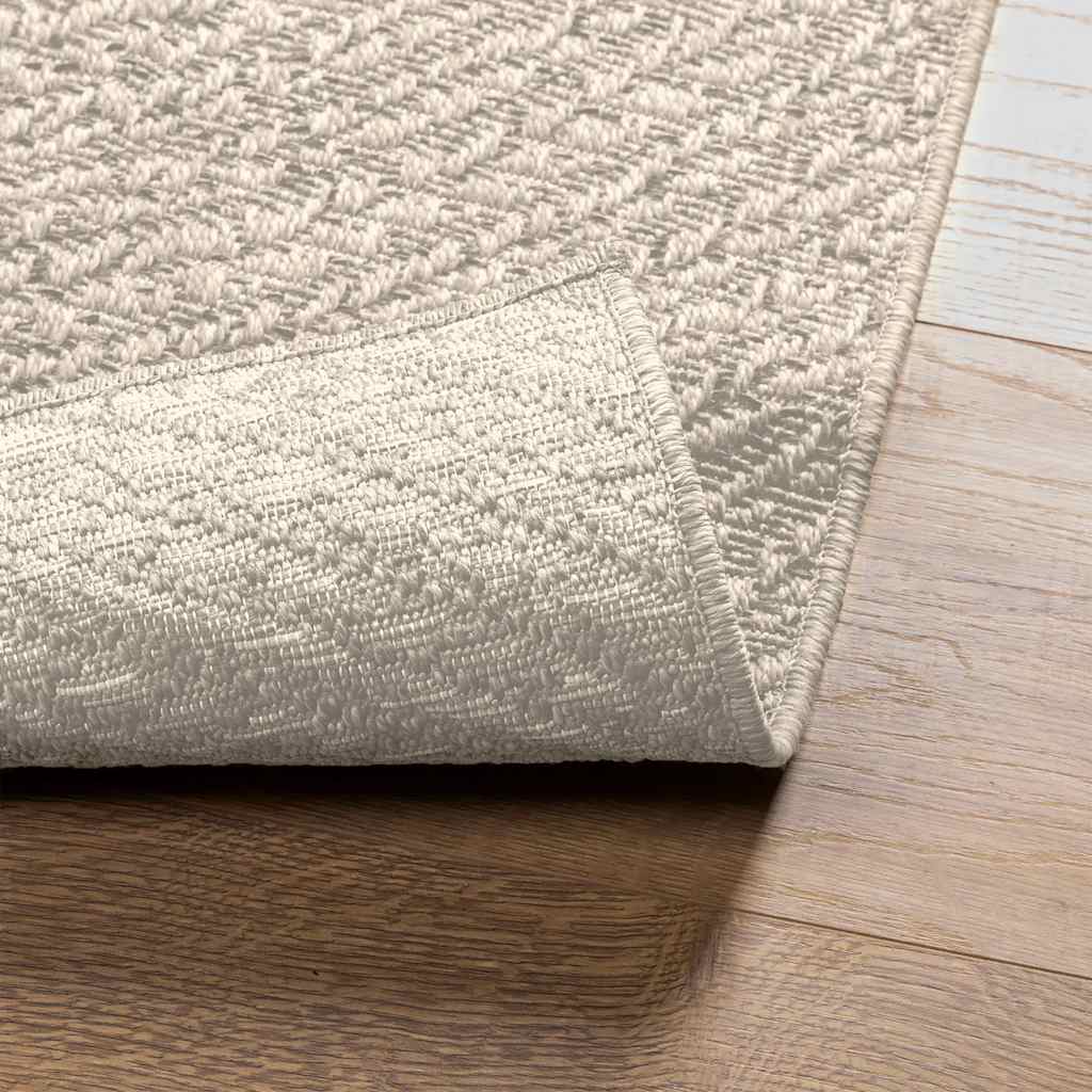 Tappeto ZIZUR Crema 60x110 cm Aspetto Iuta Interni ed Esterni - homemem39