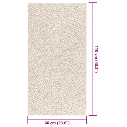 Tappeto ZIZUR Crema 60x110 cm Aspetto Iuta Interni ed Esterni - homemem39