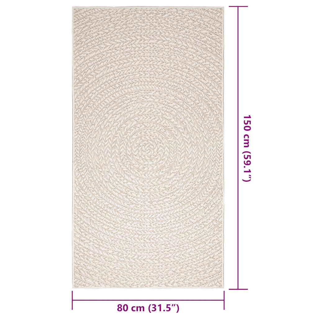 Tappeto ZIZUR Crema 80x150 cm Aspetto Iuta Interni ed Esterni - homemem39