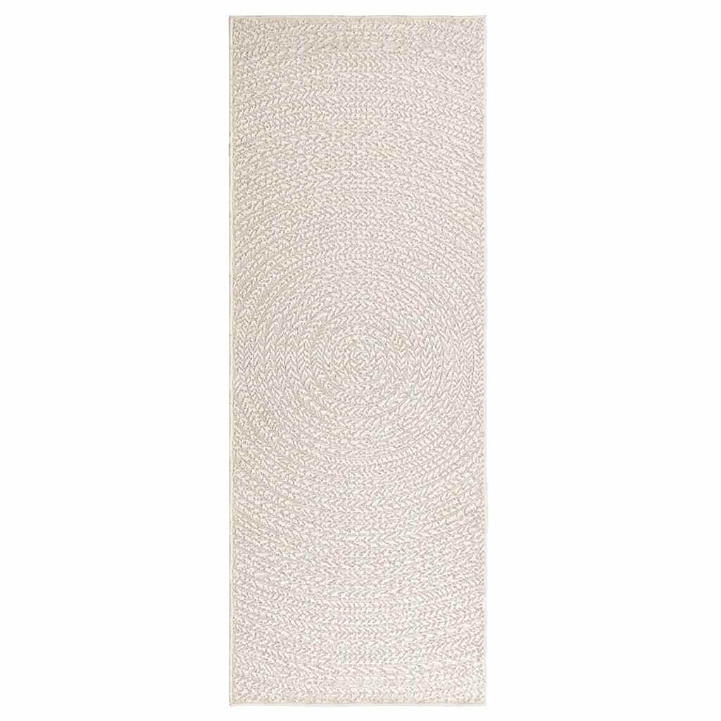 Tappeto ZIZUR Crema 80x200 cm Aspetto Iuta Interni ed Esterni - homemem39