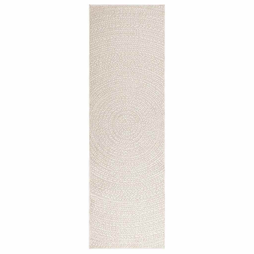 Tappeto ZIZUR Crema 80x250 cm Aspetto Iuta Interni ed Esterni - homemem39