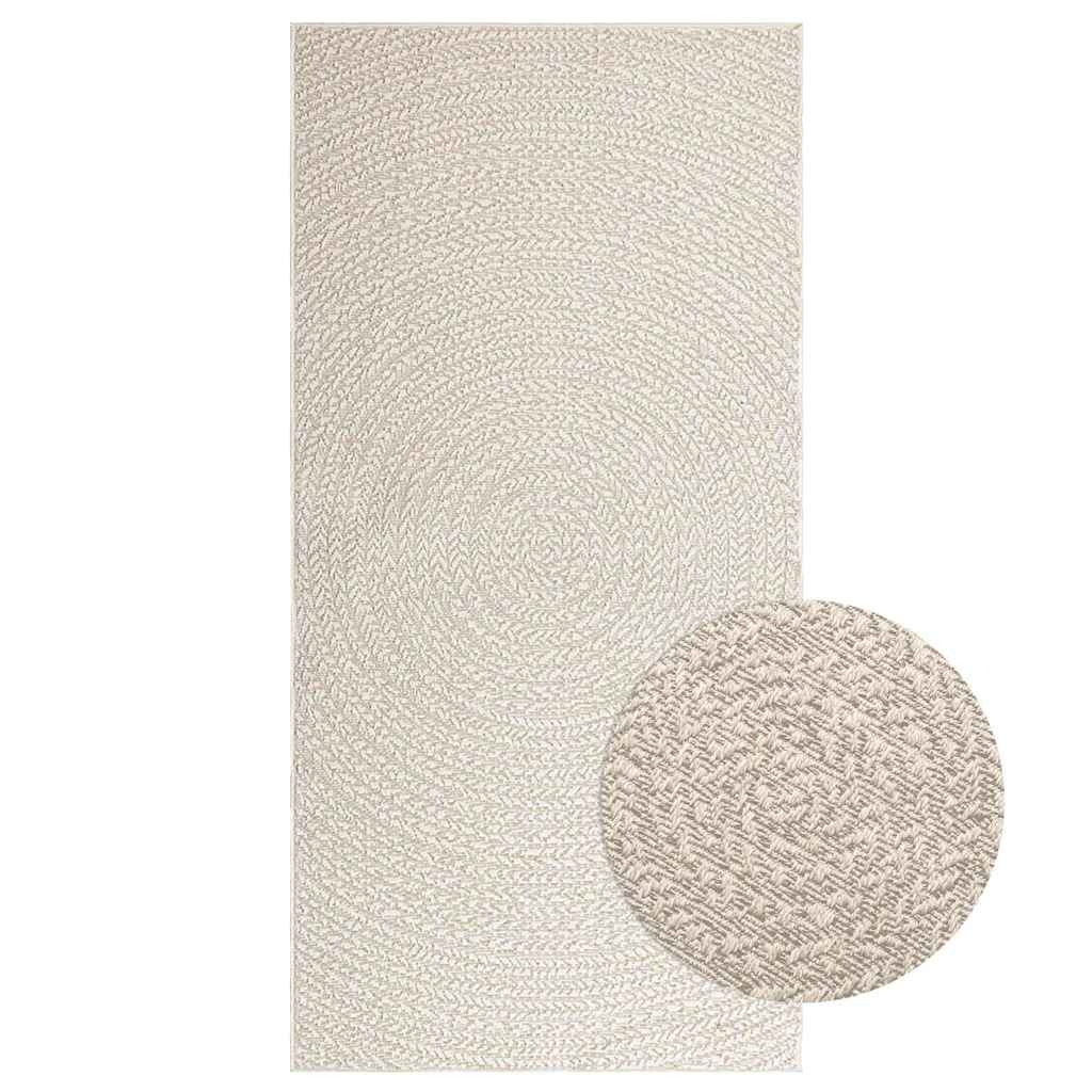 Tappeto ZIZUR Crema 100x200 cm Aspetto Iuta Interni ed Esterni - homemem39