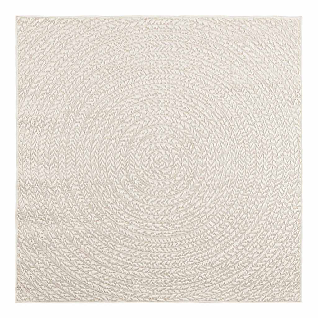 Tappeto ZIZUR Crema 120x120 cm Aspetto Iuta Interni ed Esterni - homemem39