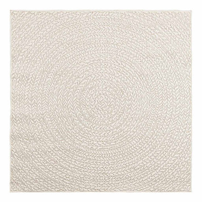 Tappeto ZIZUR Crema 120x120 cm Aspetto Iuta Interni ed Esterni - homemem39