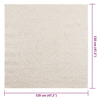 Tappeto ZIZUR Crema 120x120 cm Aspetto Iuta Interni ed Esterni