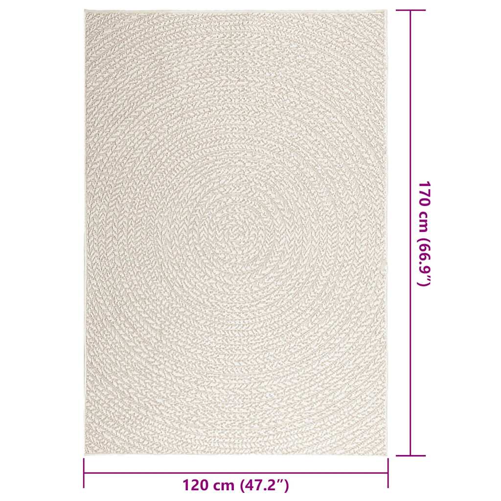 Tappeto ZIZUR Crema 120x170 cm Aspetto Iuta Interni ed Esterni - homemem39