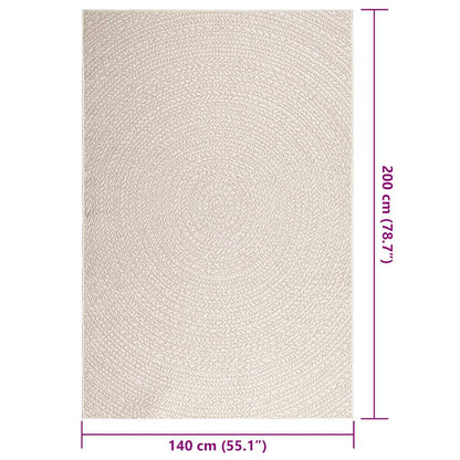 Tappeto ZIZUR Crema 140x200 cm Aspetto Iuta Interni ed Esterni - homemem39