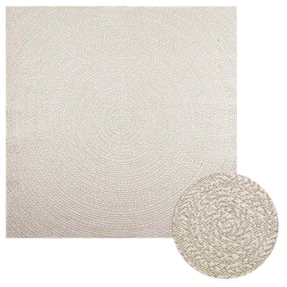 Tappeto ZIZUR Crema 200x200 cm Aspetto Iuta Interni ed Esterni - homemem39