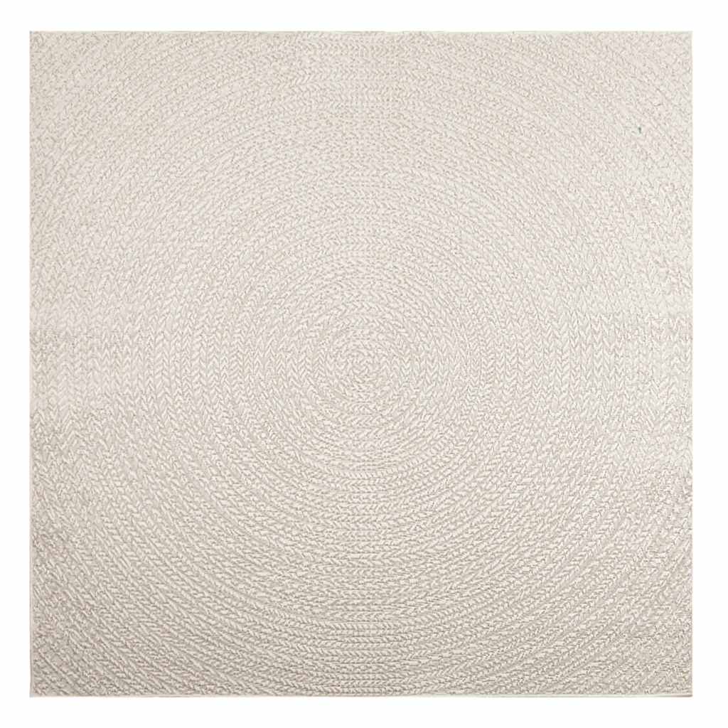 Tappeto ZIZUR Crema 200x200 cm Aspetto Iuta Interni ed Esterni - homemem39