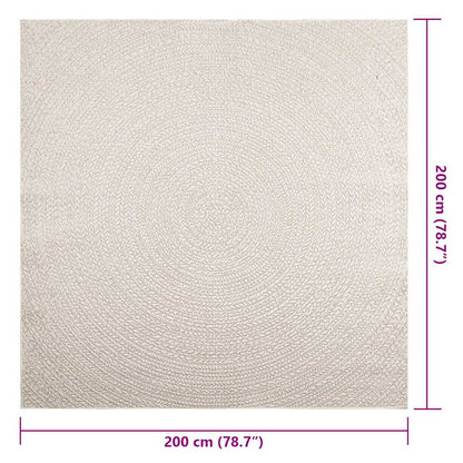 Tappeto ZIZUR Crema 200x200 cm Aspetto Iuta Interni ed Esterni