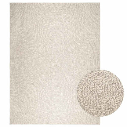 Tappeto ZIZUR Crema 240x340 cm Aspetto Iuta Interni ed Esterni - homemem39