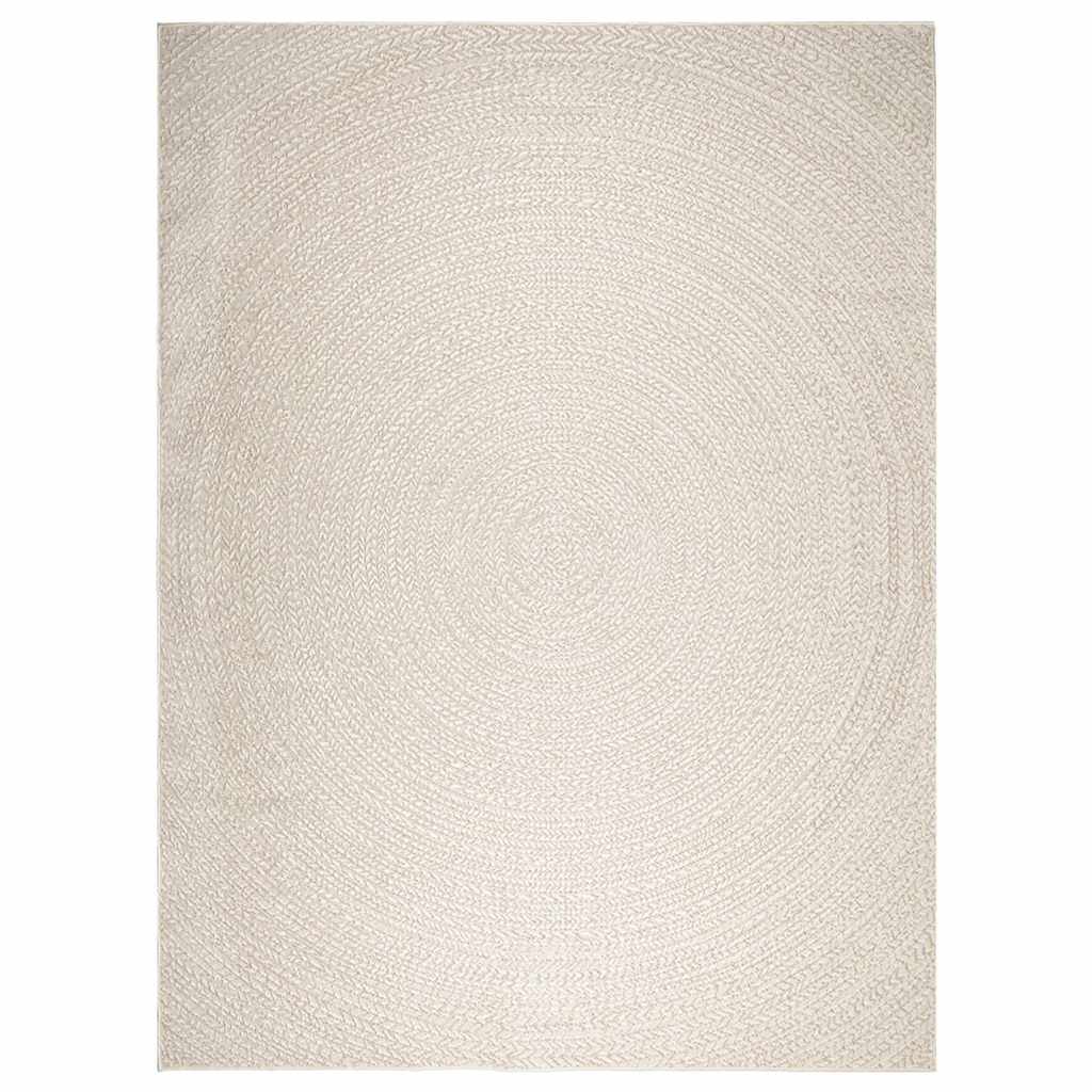 Tappeto ZIZUR Crema 240x340 cm Aspetto Iuta Interni ed Esterni