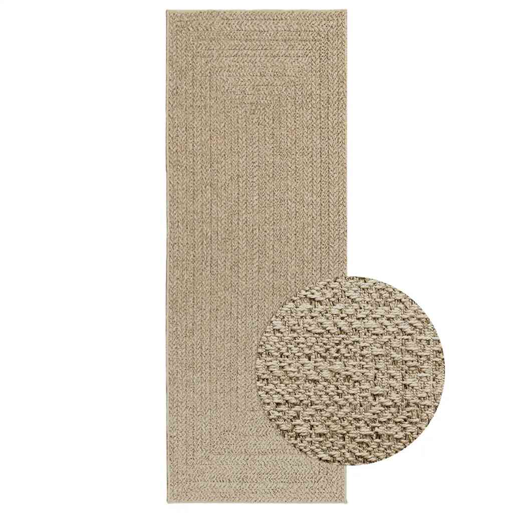 Tappeto ZIZUR Beige 80x200 cm Aspetto Iuta Interni ed Esterni - homemem39