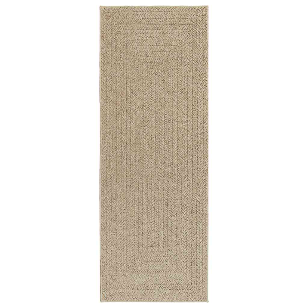 Tappeto ZIZUR Beige 80x200 cm Aspetto Iuta Interni ed Esterni