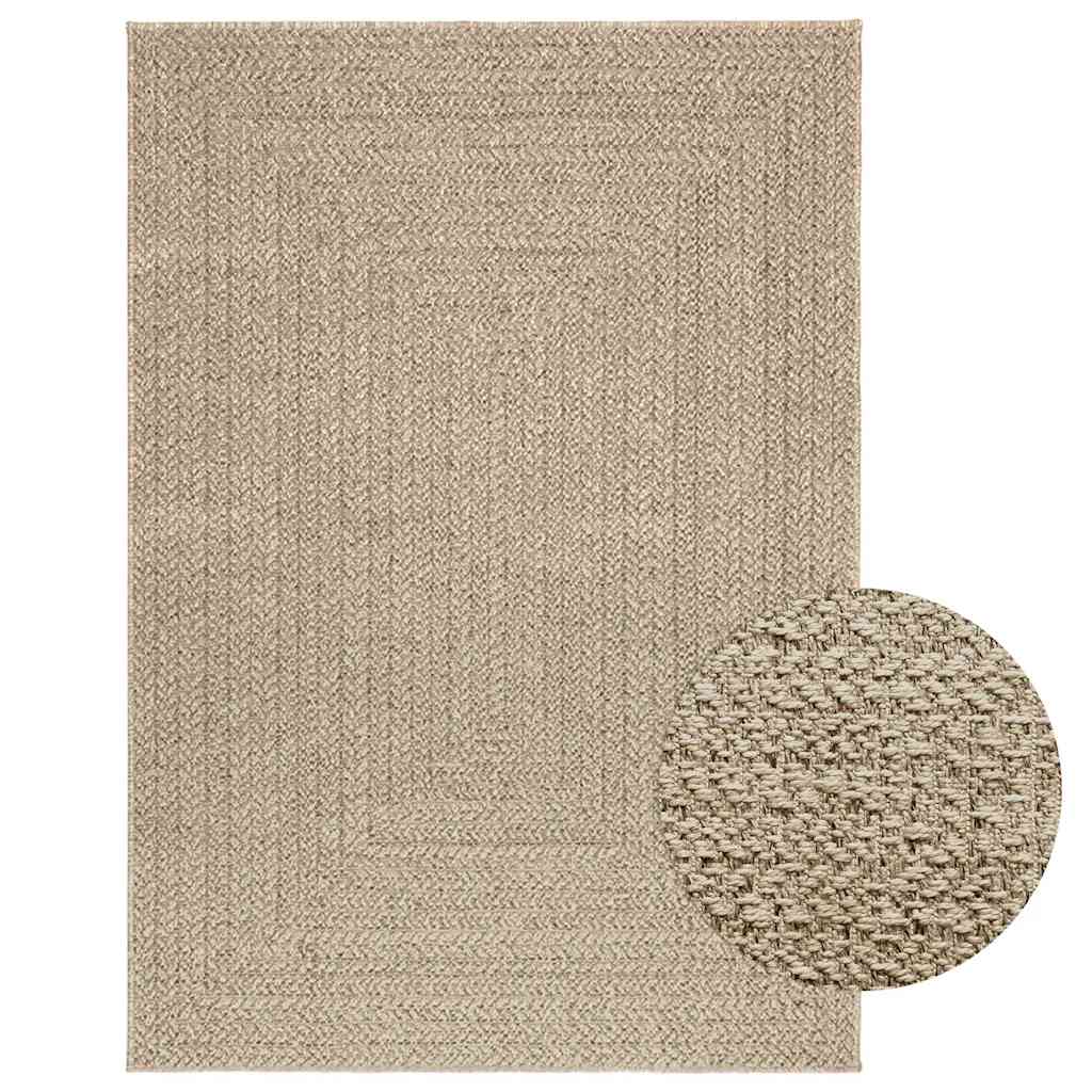 Tappeto ZIZUR Beige 120x170 cm Aspetto Iuta Interni ed Esterni - homemem39