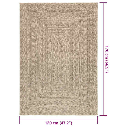 Tappeto ZIZUR Beige 120x170 cm Aspetto Iuta Interni ed Esterni