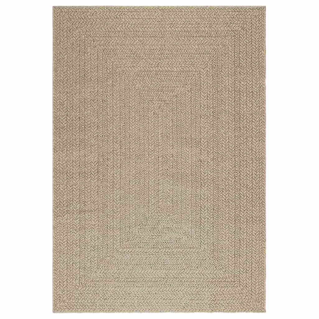 Tappeto ZIZUR Beige 140x200 cm Aspetto Iuta Interni ed Esterni