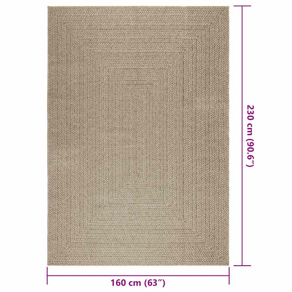 Tappeto ZIZUR Beige 160x230 cm Aspetto Iuta Interni ed Esterni - homemem39