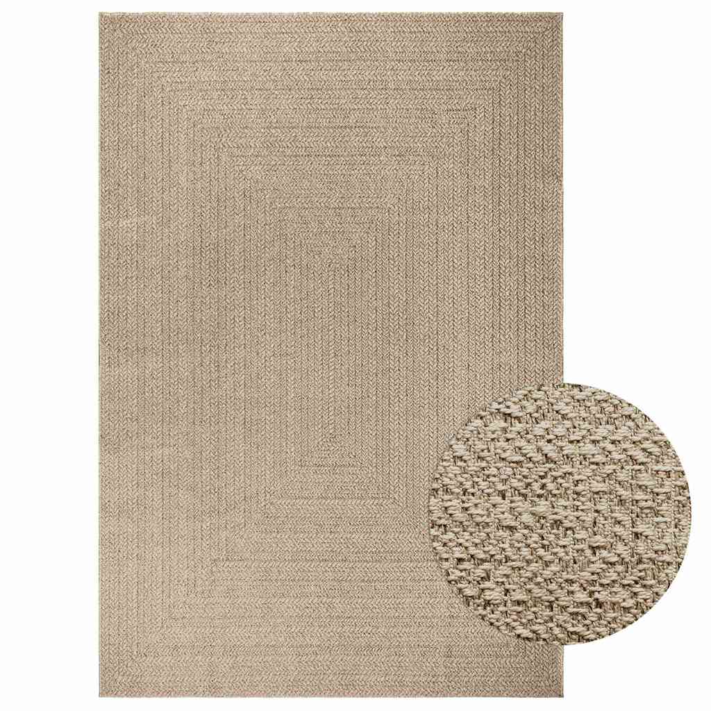 Tappeto ZIZUR Beige 200x290 cm Aspetto Iuta Interni ed Esterni - homemem39