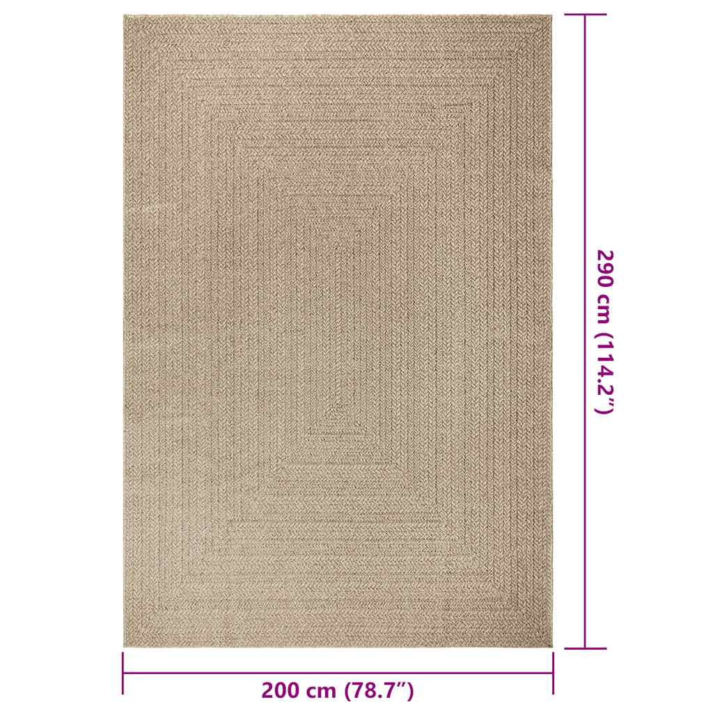 Tappeto ZIZUR Beige 200x290 cm Aspetto Iuta Interni ed Esterni - homemem39