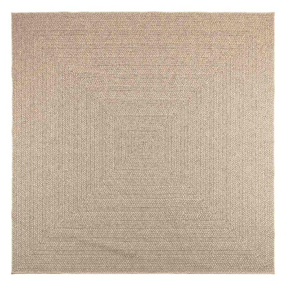 Tappeto ZIZUR Beige 240x240 cm Aspetto Iuta Interni ed Esterni