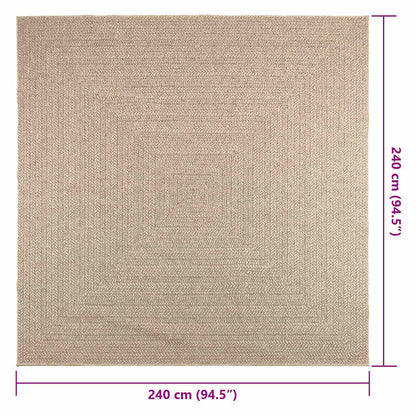 Tappeto ZIZUR Beige 240x240 cm Aspetto Iuta Interni ed Esterni - homemem39