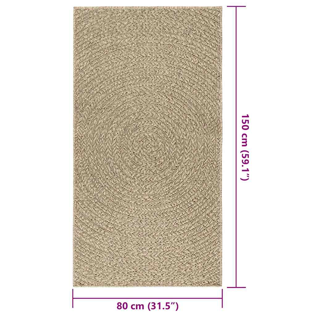 Tappeto ZIZUR Beige 80x150 cm Aspetto Iuta Interni ed Esterni