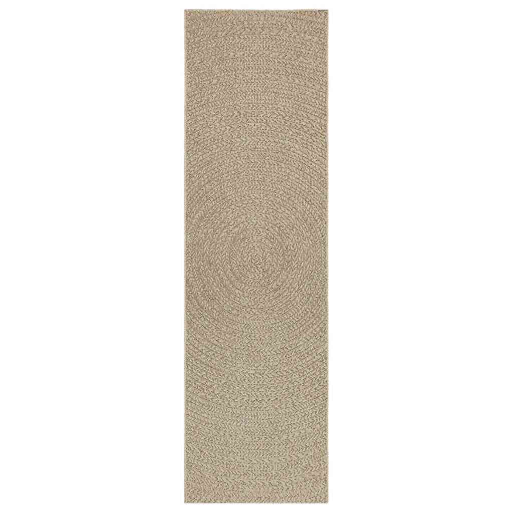 Tappeto ZIZUR Beige 80x250 cm Aspetto Iuta Interni ed Esterni