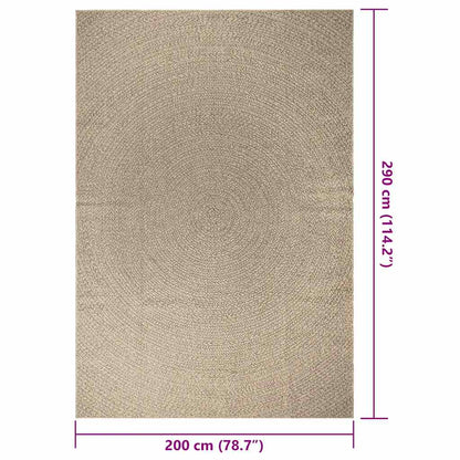 Tappeto ZIZUR Beige 200x290 cm Aspetto Iuta Interni ed Esterni