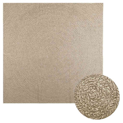 Tappeto ZIZUR Beige 240x240 cm Aspetto Iuta Interni ed Esterni - homemem39