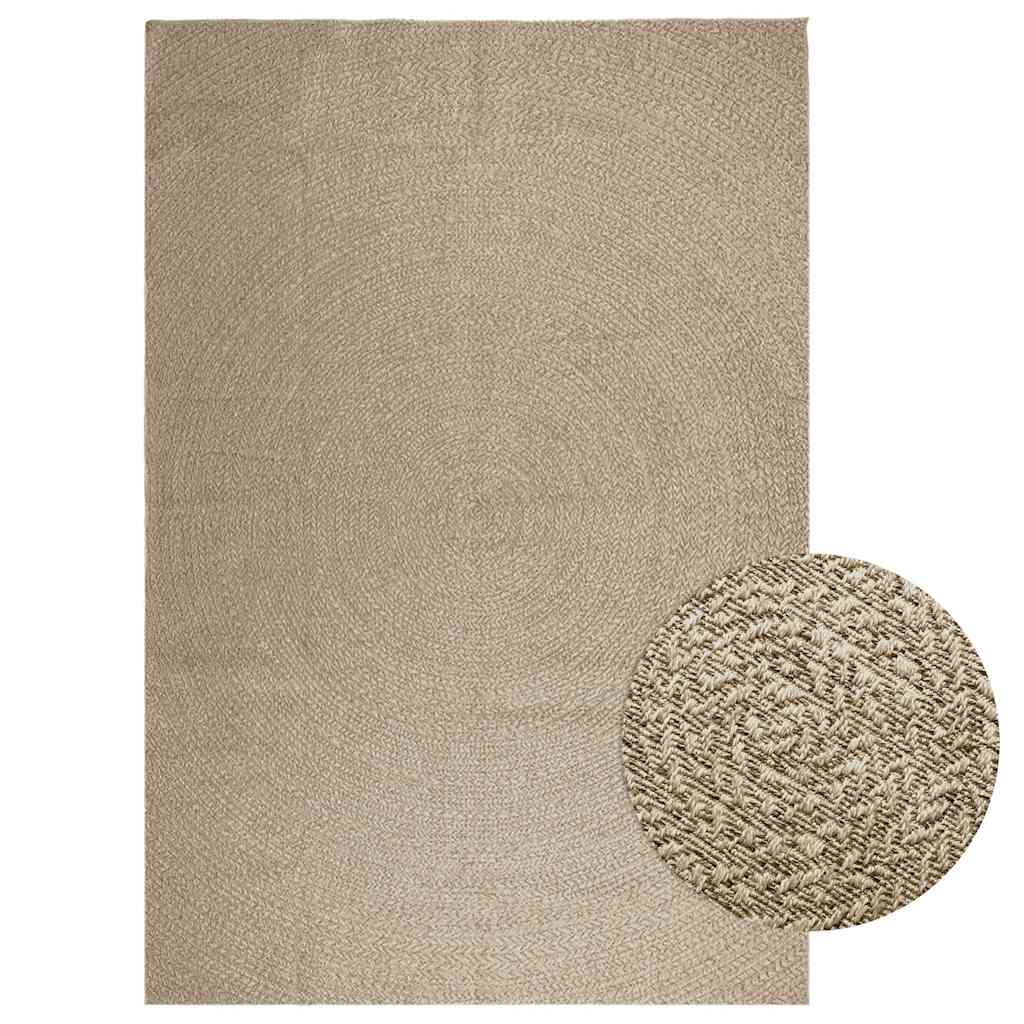 Tappeto ZIZUR Beige 240x340 cm Aspetto Iuta Interni ed Esterni