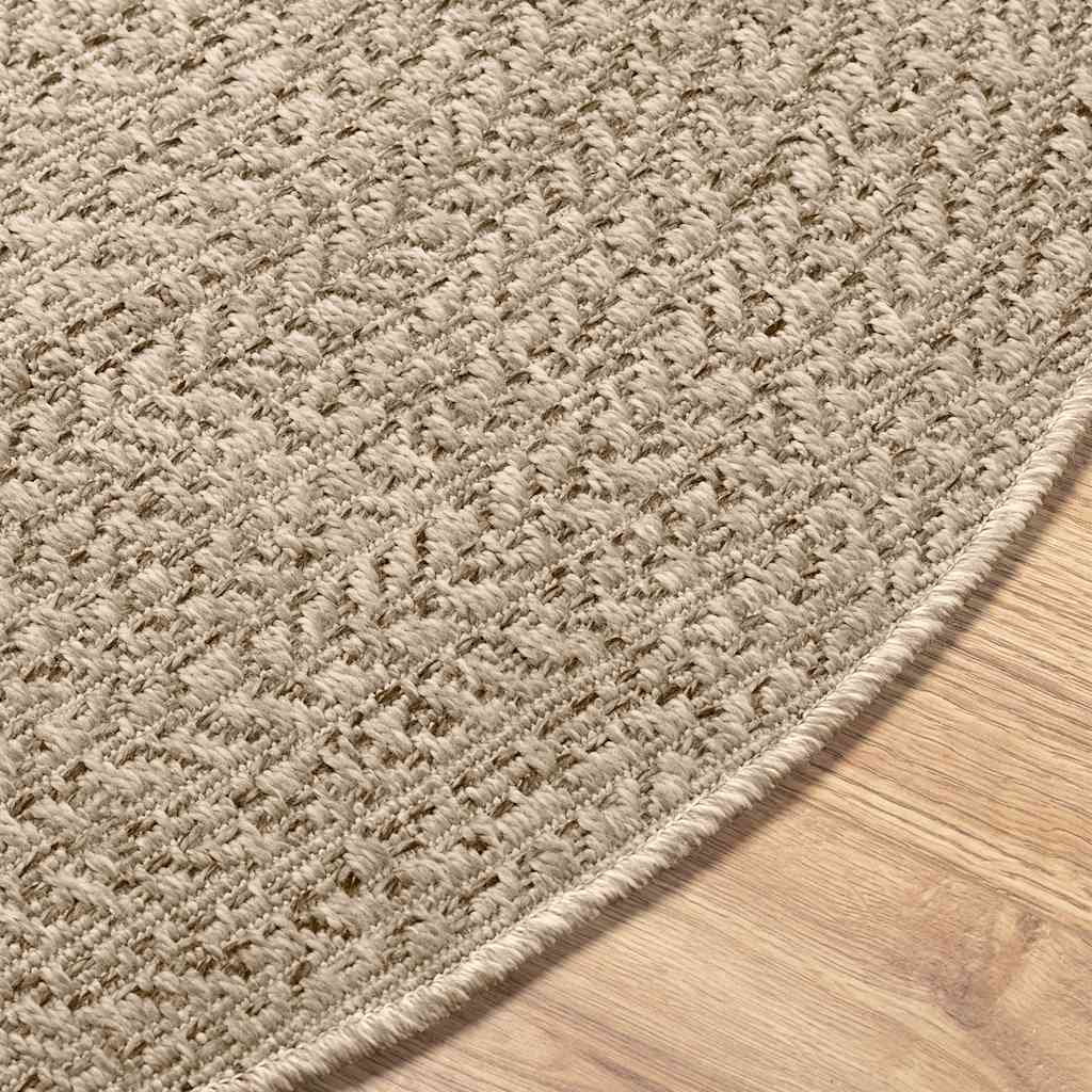 Tappeto ZIZUR Beige Ø 160cm Aspetto Iuta per Interni ed Esterni - homemem39