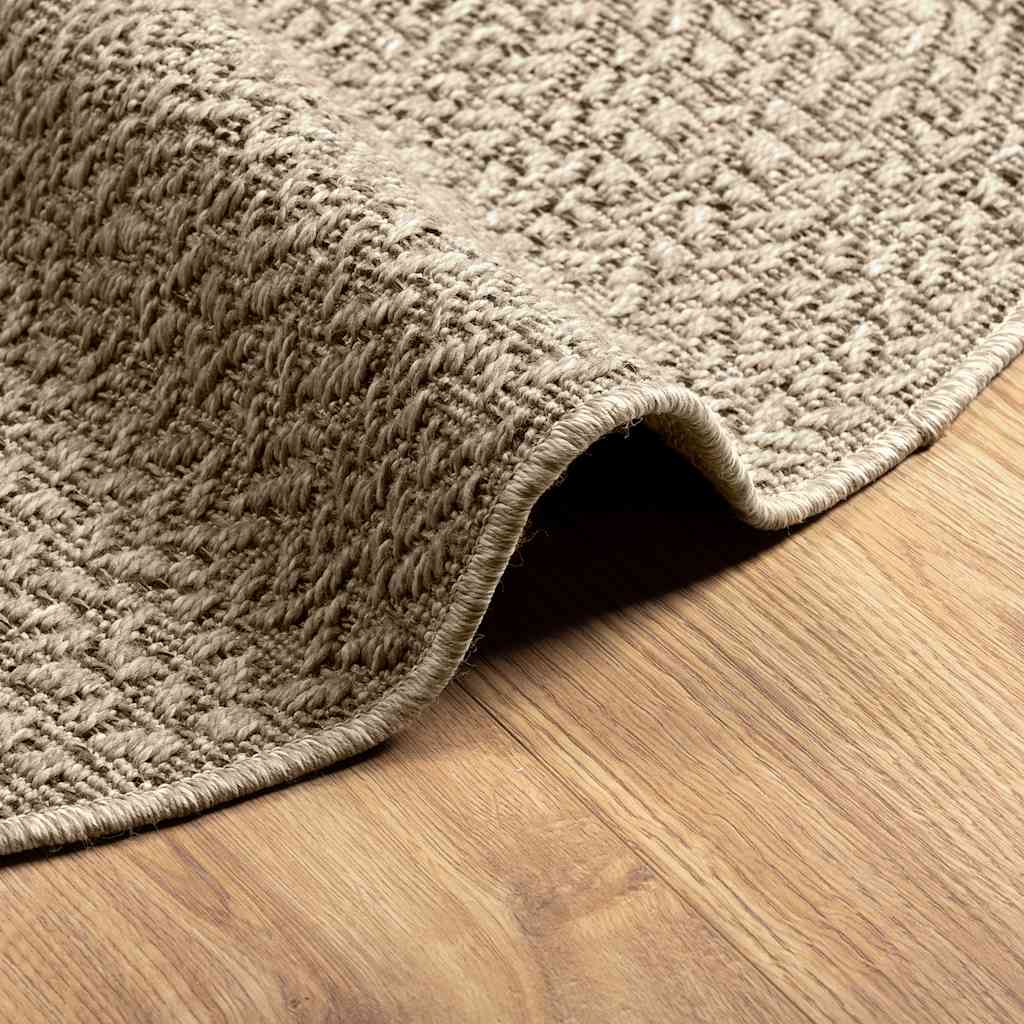 Tappeto ZIZUR Beige Ø 160cm Aspetto Iuta per Interni ed Esterni