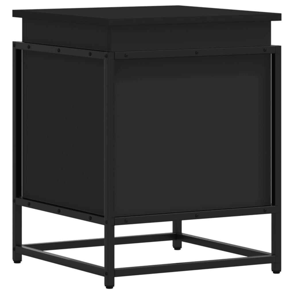 Contenitore con Coperchio Nero 40x40x51,5 cm in Truciolato - homemem39