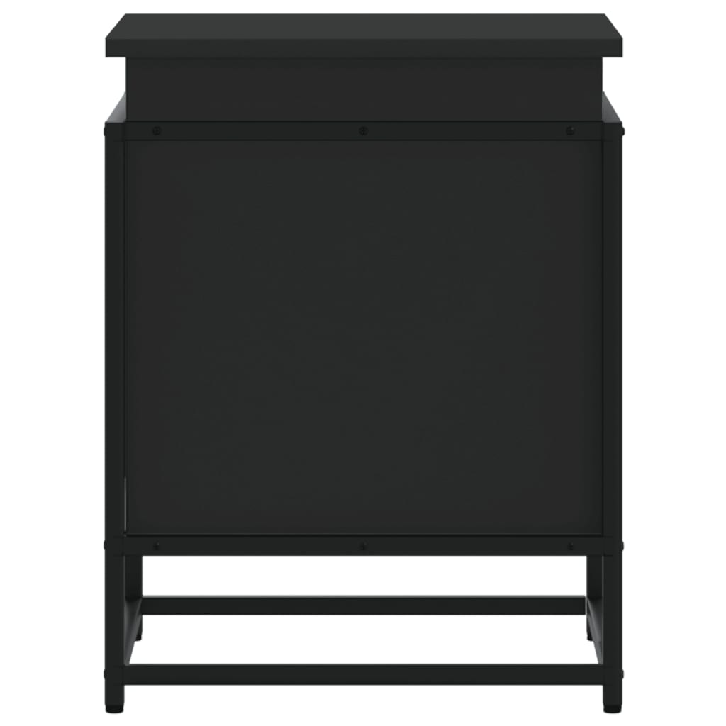 Contenitore con Coperchio Nero 40x40x51,5 cm in Truciolato - homemem39