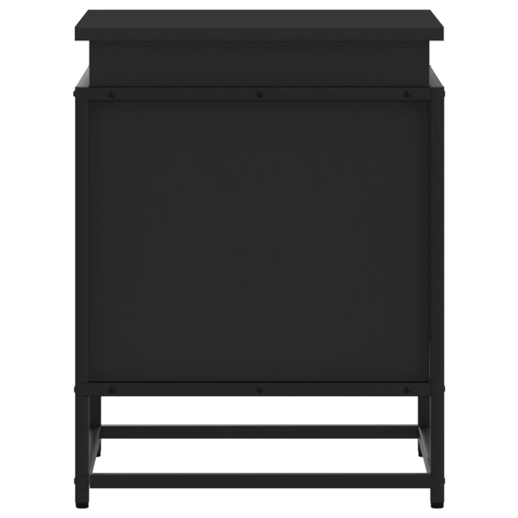 Contenitore con Coperchio Nero 40x40x51,5 cm in Truciolato - homemem39