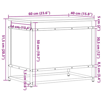 Contenitore con Coperchio Nero 60x40x51,5 cm in Truciolato - homemem39